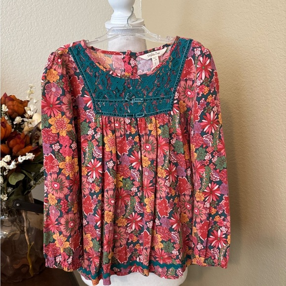 Matilda Jane Freshly Baked Pies Floral Tunic Top Blouse Size 8 - Picture 3 of 5